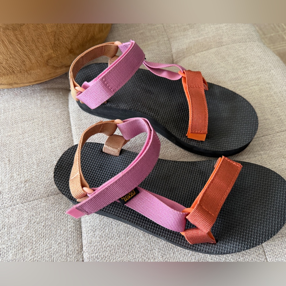 Teva Women's Metallic Strappy Sport Sandal in Pink, Rust & Black - Picture 2 of 7